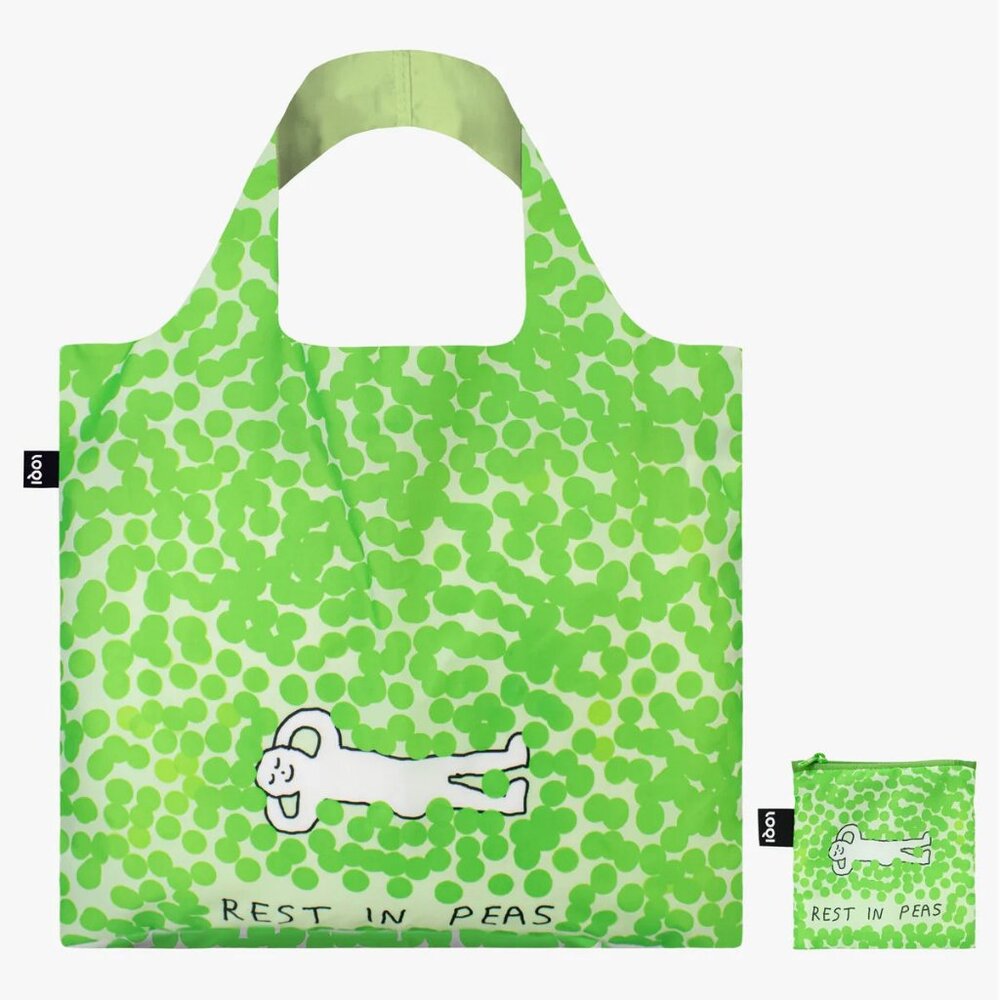 LOQI CONSTANT BAGEL THERAPY Rest in Peas Recycled Bag